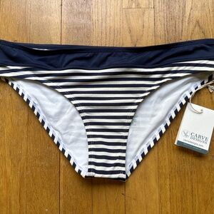 Carve Designs Stinson Bikini Bottom in Navy Stripe